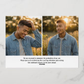 Modern Bold PhotoPop Graduation Folie Uitnodiging (Achterkant)