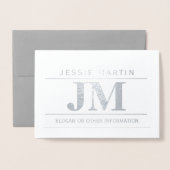Modern Bold Professional | Grijs & Zilver Blank Folie Kaarten (Voorkant met envelop)