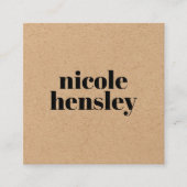 Modern Bold Professional Minimalist Rustic Kraft Vierkante Visitekaartje (Voorkant)