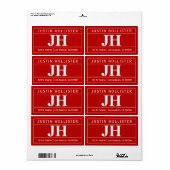 Modern Bold Professional | Rood & Wit Verzending Etiket (Full Sheet)