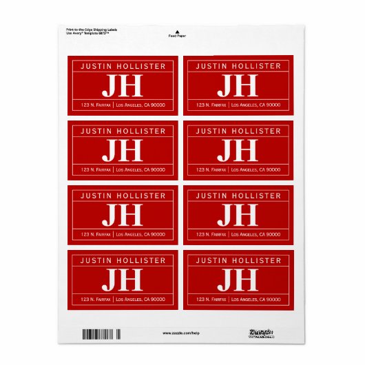 Modern Bold Professional | Rood & Wit Verzending Etiket (Full Sheet)