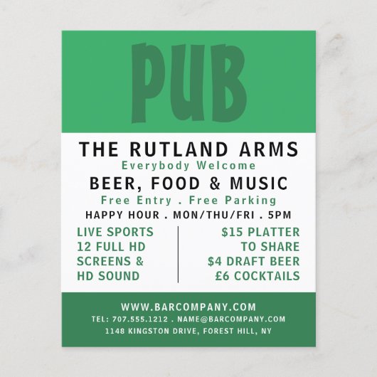 Modern Bold, Pub/Brewery Adverteren Flyer (Voorkant)