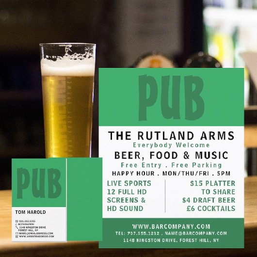 Modern Bold, Pub/Brewery Adverteren Flyer