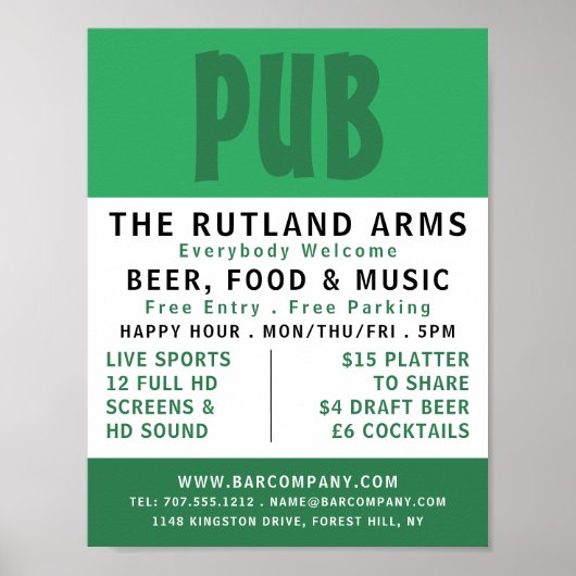 Modern Bold, Pub/Brewery Adverteren Poster (Voorkant)