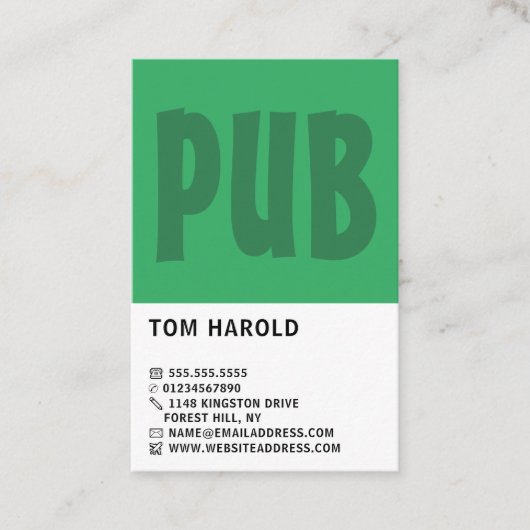 Modern Bold, Pub/Brewery Visitekaartje (Voorkant)