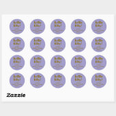 Modern Bold Purple Gold 50th Birthday Custom Ronde Sticker (Vel)
