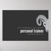 Modern Bold Rams Head Offset Logo Downloaden Poster (Voorkant)