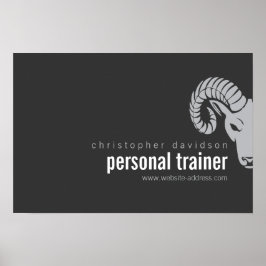 Modern Bold Rams Head Offset Logo Downloaden Poster