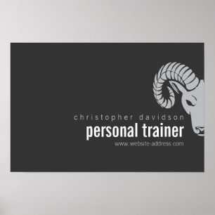 Modern Bold Rams Head Offset Logo Downloaden Poster