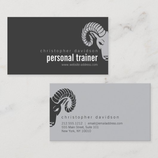 Modern Bold Rams Head Offset Visitekaartje (Voorkant / Achterkant)