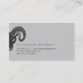 Modern Bold Rams Head Offset Visitekaartje (Achterkant)