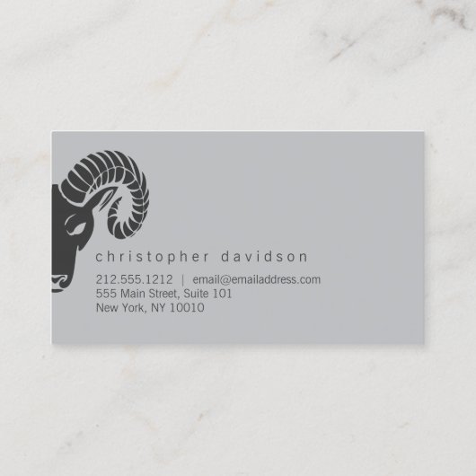 Modern Bold Rams Head Offset Visitekaartje (Achterkant)