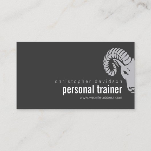 Modern Bold Rams Head Offset Visitekaartje (Voorkant)