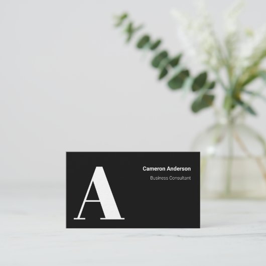 Modern Bold Red Black White Minimal Professional Visitekaartje (Staand voorkant)