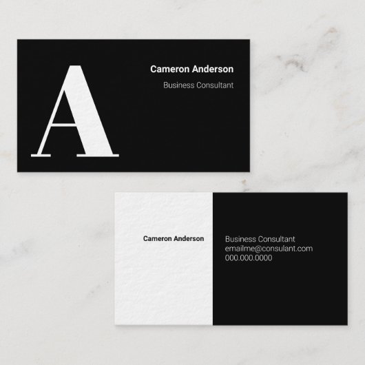 Modern Bold Red Black White Minimal Professional Visitekaartje (Voorkant / Achterkant)