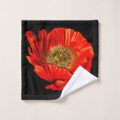 Modern Bold Red Poppy Flowers Bad Handdoek (Wasdoekje)