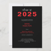 Modern Bold Red Typography Afstudeerder aangekondi Kaart (Achterkant)