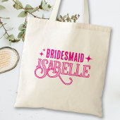 Modern Bold Retro Bruidsmeisje Gift Tote Bag