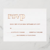 Modern Bold Retro Lettering REAL Roos Gold RSVP Folie Uitnodiging Briefkaart (Voorkant)