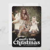 Modern Bold Retro Vrolijk Kerstfeest Familiefoto Feestdagenkaart (Voorkant)