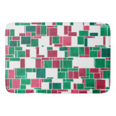 Modern Bold Rood en Groen Kerstmis Mondriaan Badmat (Voorkant)