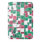 Modern Bold Rood en Groen Kerstmis Mondriaan Badmat (Voorkant Verticaal)