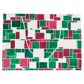 Modern Bold Rood en Groen Kerstmis Mondriaan Groot Cadeauzakje (Achterkant)