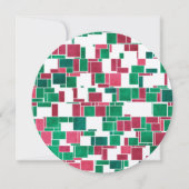 Modern Bold Rood en Groen Kerstmis Mondriaan Kaart (Voorkant)
