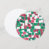 Modern Bold Rood en Groen Kerstmis Mondriaan Kaart (Voorkant / Achterkant)