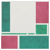 Modern Bold Rood en Groen Kerstmis Mondriaan Stof (Close Up)