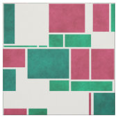 Modern Bold Rood en Groen Kerstmis Mondriaan Stof (Swatch)