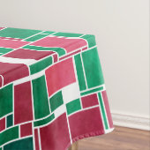 Modern Bold Rood en Groen Kerstmis Mondriaan Tafelkleed (Voorbeeld)