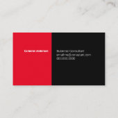 Modern Bold Rood Zwart Wit Minimaal Professioneel Visitekaartje (Achterkant)