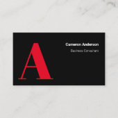 Modern Bold Rood Zwart Wit Minimaal Professioneel Visitekaartje (Voorkant)