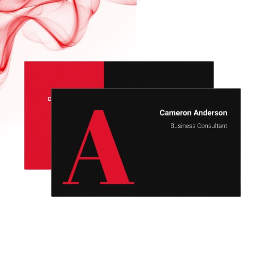 Modern Bold Rood Zwart Wit Minimaal Professioneel Visitekaartje