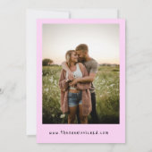 Modern Bold Roze Bow foto Huwelijk Save the Date Kaart (Achterkant)