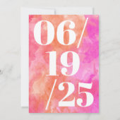 Modern Bold Roze en Oranje Graduation Party Kaart (Achterkant)