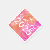 Modern Bold Roze Sinaasappel Graduation Party Servet (Hoek)