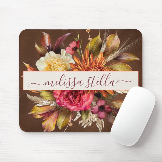 Modern Bold Rustic Floral | Girly Gift Muismat (Met muis)