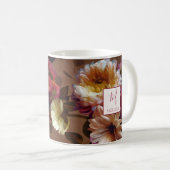 Modern Bold Rustic Floral | Monogram Gift Koffiemok (Voorkant rechts)