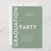 Modern Bold Sage Green Graduation Party Kaart (Voorkant)