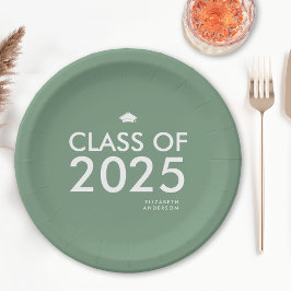 Modern Bold Sage Green Graduation Party Papieren Bordje