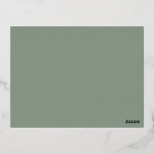 Modern Bold Sage Green REAL Roos Gold RSVP Folie Uitnodiging Briefkaart (Achterkant)
