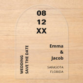 Modern Bold Save the Date Acryluitnodiging Acryl Uitnodigingen (Voorkant)