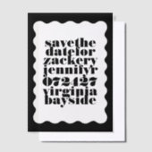 Modern Bold Scalloped Border Black Sla de datum op Vellum Uitnodigingen (Offset)