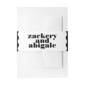 Modern Bold Scalloped Border Wit Zwart Bruiloft Uitnodigingen Wikkel (Voorkant Voorbeeld)