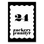 Modern Bold Scalloped Border Zwart Wit Bruiloft Kaart (Voorkant)