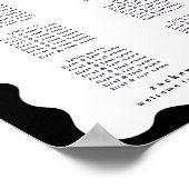 Modern Bold Scalloped Border Zwart Wit Bruiloft Poster (Hoek)