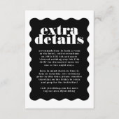 Modern Bold Scalloped Border Zwart Wit Details Informatiekaartje (Voorkant)