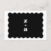 Modern Bold Scalloped Border Zwart Wit Details Informatiekaartje (Achterkant)